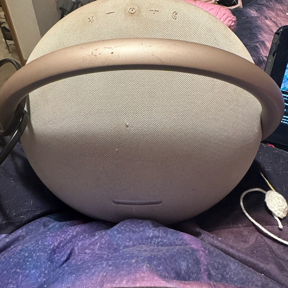Beige Portable Bluetooth Speaker with Handle